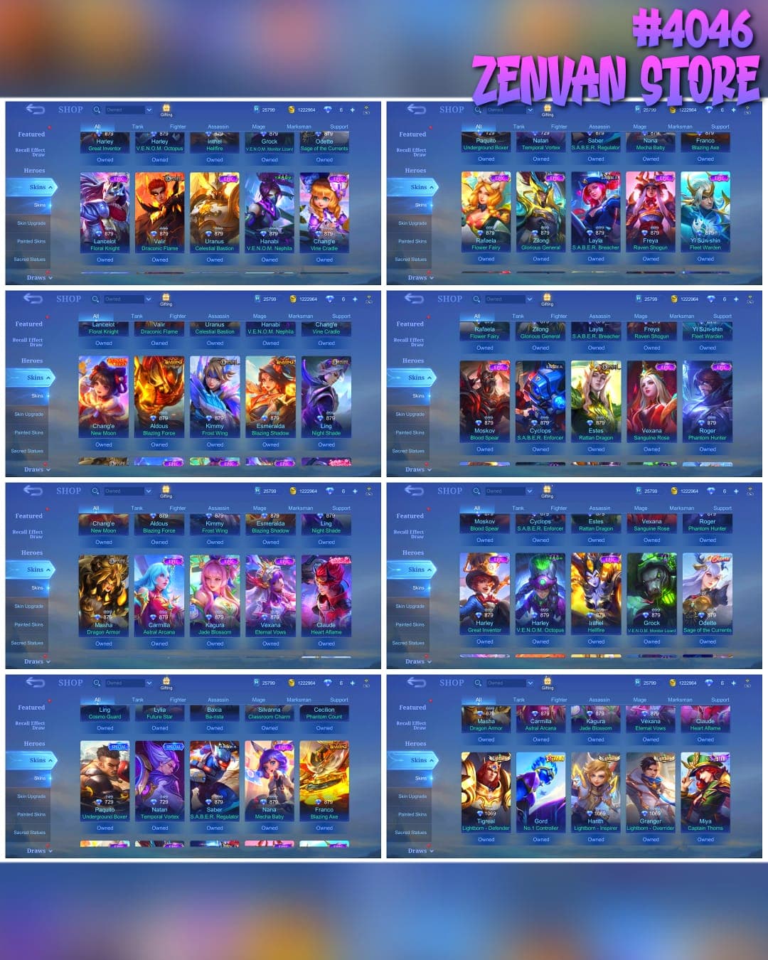 Thumbnail 2 akun ML 🔥 #4046 🔥 413 Skins 💎 EXALTED COLLECTOR III 👑 Legend Alucard Obsidian Blade ⚔️ Collector Natalia Warrioress Paragon ⭐ 2 Aspirants Skins Guinevere Daybreak Halo + Layla Miss Hikari 🌟 Angela Avatar of Time 🎯 Naruto Vale Gaara ✨ Fanny P.ACE Fanny 🔱 SpongeBob Cyclops ✅ Safe Account