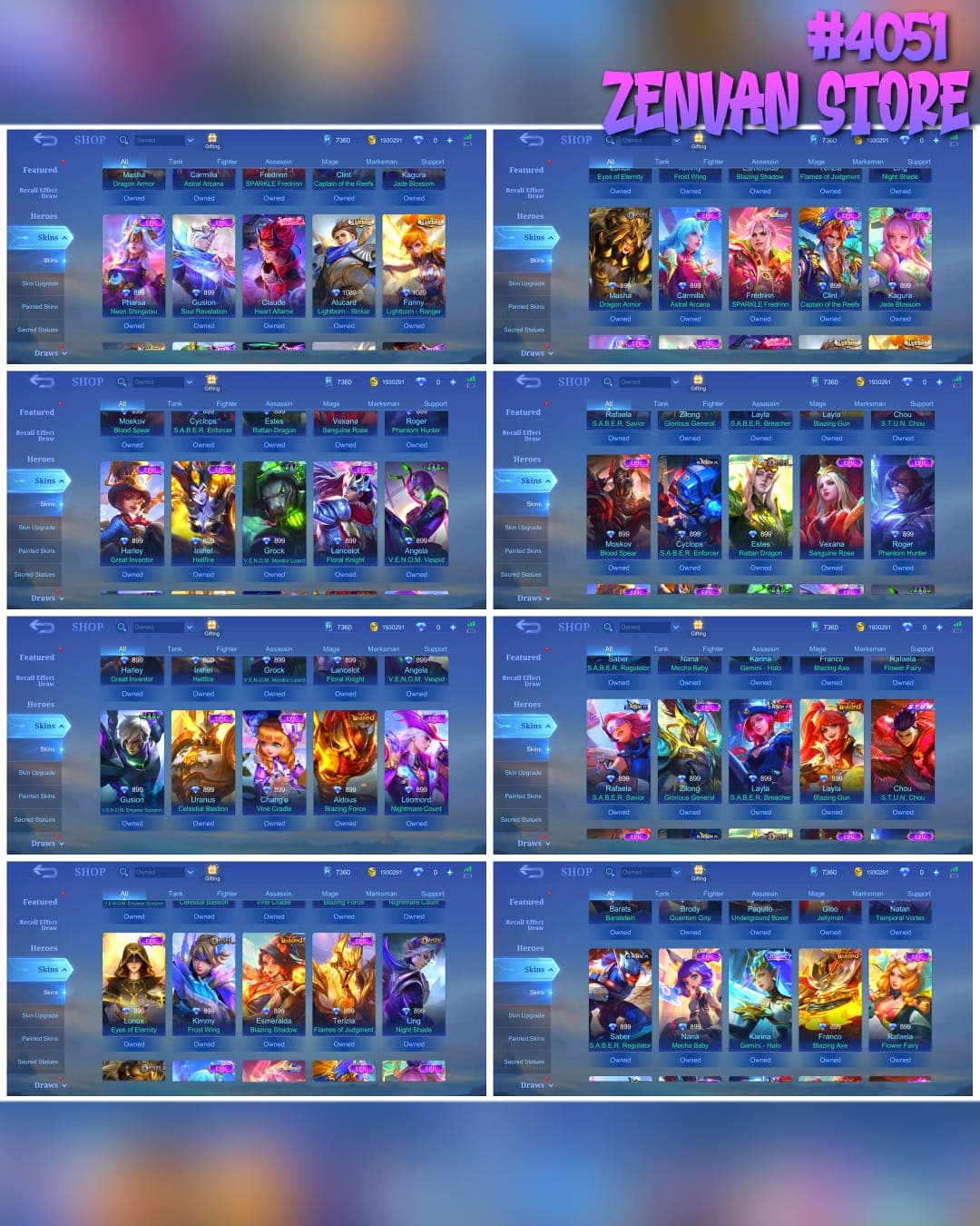 Thumbnail 2 akun ML 🔥 #4051 🔥 463 Skins 💎 Honored Collector II 👑 Legend Freya Galactic ⚔️ Legend Gusion Cosmic Gleam ⭐ Vale Gaara 🌟 KOF Karina Leona 🎯 Full Zodiac Set ✨ Mythical Glory 79 ✅ Safe Account