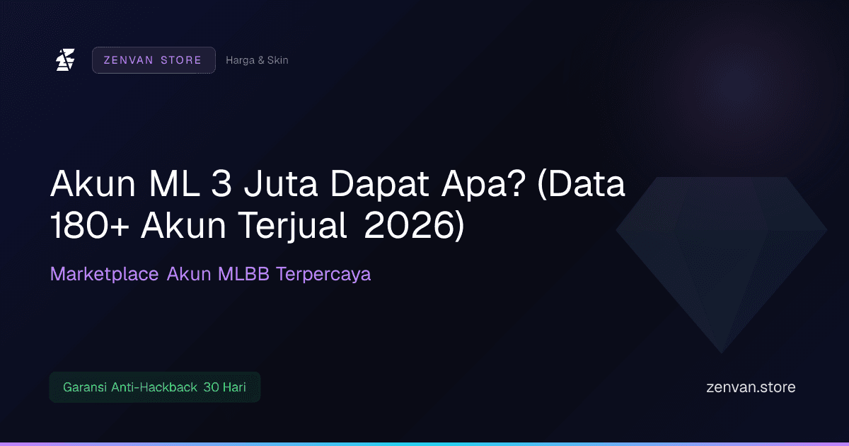 Akun ML 3 Juta Dapat Apa? (Data 180+ Akun Terjual 2026)